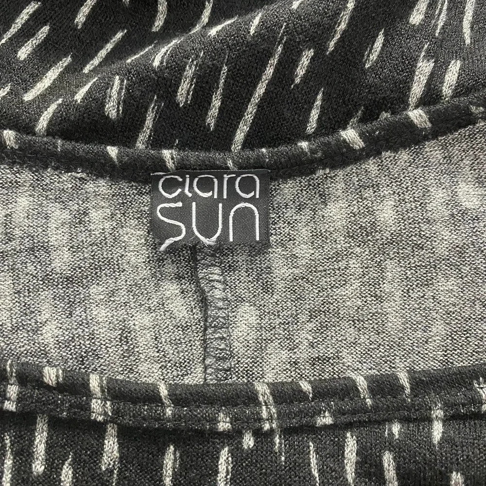 Clara Sun Woo Black Brushstroke Printed Knit Tunic Dress Size US Medium - Picture 8 of 8
